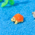 Miniature resin sea turtle figurine in orange and cream yellow for DIY moss micro landscapes - Orange Red