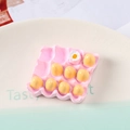 Miniature resin pink egg tray with ten yellow eggs for DIY phone case decoration crafts - Pink Egg Tray (No Magnet)