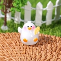 Linda figurita de pollito de resina con hoja amarilla para decorar micro paisajes - Estilo 2 (Pollito con hoja dorada)