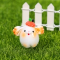 Mini figurine lapin blanc en résine avec chapeau fraise pour décoration de bonsaï - Style 2 (Chapeau Fraise)