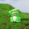 Miniature frog figurine with lotus leaf resin decor for micro landscape gardening - Holding Lotus Leaf Style / Frog