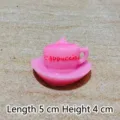 Pink miniature resin coffee cup with Cappuccino logo, size 5x4 cm for DIY crafts - Pink Cup (No Magnet) / L 5cm H 4cm