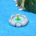 Miniature resin pond with a small green frog on a lily pad for succulent garden decor - Frog on Lotus Leaf Style (Style 1)