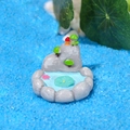 Miniature resin rockery pond with lotus flowers and small trees for moss landscapes - Rockery and Small House Style (Style 2)