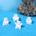 Set of 4 cute miniature polar bear figurines for polar landscape and DIY crafts decoration - Polar Bear Figurine Collection (Full Set)