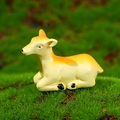 Charming lying deer figurine with orange gradient finish for miniature garden decor - Mom Deer