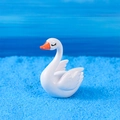 Miniatuur witte zwaan van hars met oranje snavel voor DIY landschap en vetplanten - Stijl A