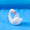 Miniatuur witte zwaan van hars met oranje snavel voor decoratie van vetplanten - Stijl B