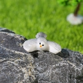 Miniatuur witte uil van hars met gespreide vleugels voor micro landschap tuin decoratie - Vliegende Stijl
