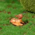 Miniature spotted fawn figurine laying down for moss landscape and succulent decor - Curled Lying Fawn Style (No. 2)