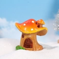 Miniatuur hars paddenstoelhuisje met oranje dak voor kerstmis landschapsdecor - Oranje Paddestoelhuis Stijl