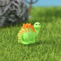 Miniature green resin stegosaurus figurine with orange plates for micro landscape decor - Green Stegosaurus (No. 2)