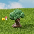 Albero da frutto in miniatura in resina con chioma rotonda per decoro mini giardino - Stile Albero a Foglie Verdi (4#)