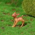 Miniature spotted brown deer figurine for succulent pots and moss micro landscapes - Standing Fawn Style (No. 3)