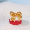 Rode geschenkdoos miniatuur met gouden strik voor kerstlandschap decoratie - Rood En Wit Strik Cadeauverpakking Stijl