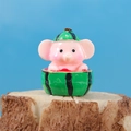 Figurina in resina per micro paesaggi con elefante rosa e cappello a forma di anguria - Stile 1-Elefante Rosa Con Cappello Anguria