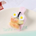 Pink miniature cutting board fridge magnet with fried eggs and French baguette - Pink Egg Cutting Board (No Magnet)