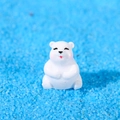 Miniatura di orso polare in resina per micro paesaggi su sabbia decorativa blu - Orso Polare Seduto Tranquillo (No.3)