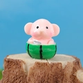 Miniatura statuetta di maialino rosa in base anguria per decoro micro paesaggi - Stile 2-Elefante Rosa In Guscio di Anguria