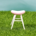 Figura de taburete de jardín rosa y blanco en miniatura para decoración DIY - Estilo de Taburete Rosa (Estilo 7)