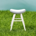 Taburete en miniatura blanco y gris para decoraciones de micro paisaje DIY - Talla 8