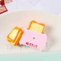 Pink miniature toaster fridge magnet with faux toast slices and cute resin finish - Pink Toaster (No Magnet)