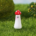 Cute red resin mushroom figurine with a smiling face for moss micro landscape decor - Design No.5