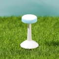 Miniature blue and white stool display stand for jewelry on a lush green grass background - Blue Disc Stool Style (Style 12)