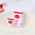 Pink miniature milk carton and bowl resin charm for DIY phone case decoration - Pink Milk Box (No Magnet)