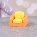 Miniature single yellow and orange dollhouse sofa armchair for micro landscape decor - Single Sofa Style (B款)