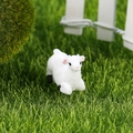 Miniature white sheep figurine for succulent pots and creative micro landscape decor - Lamb