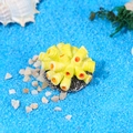 Artificial yellow coral reef ornament with orange accents for aquarium fish tank decoration - Yellow Porous Coral (No. 6)
