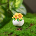 Dollhouse miniature sunflower potted plant in white spherical vase for micro landscape - Sunflower (Style C)