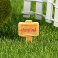 Miniature resin sheepfield sign with wood grain texture for succulent garden decor - Signboard