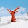 Miniatur-Baumstamm aus braunem Harz mit weißer Schneetextur für Weihnachtslandschaften - Stil A-Schneeblumen-Dekor (WX-2023-1029)