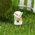 Miniature resin windmill figurine with red and green stripes for succulent garden decor - Windmill
