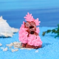 Pink and reddish-brown artificial coral ornament for fish tanks with stable rock base - Pink Porous Coral (No. 8)