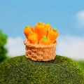 Miniature resin basket of five orange carrots for micro landscape gardening decor - Carrot Basket