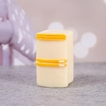 Miniature dollhouse double-door refrigerator in creamy yellow for micro landscape decor - Double Door Refrigerator Style G