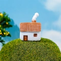 Miniatura de casa de resina con chimenea para micro paisaje y decoración de jardín - Estilo A