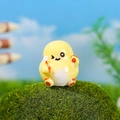 Cute yellow resin dragon figurine in egg shape holding a star wand for micro landscapes - Blinking Star Wand Style (Model B) / Bright Yellow (Model B)