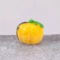 Statuetta in miniatura di zucca di Halloween con gambo verde e viso triste decorativo - N.1 Zucca Pipistrello