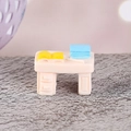 Scrivania in miniatura rosa per casa delle bambole con piccoli libri per micro paesaggi - Scrivania Rosa con Libri (Stile C)