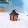 Miniature de lampadaire orange en résine avec toit noir et anneau de suspension - Pendentif Lampadaire Rétro / Rouge