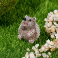 Miniature resin hedgehog figurine for moss landscape and succulent DIY garden decor - Sitting Hedgehog