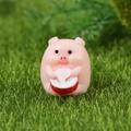 Miniature resin pink pig figurine playing a red drum for micro landscape gardening decor - Drum Pig