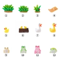 Miniatuur tuinfiguren set met 12 schattige kikker en eend hars landschapsornamenten - Volledig Stijlassortiment