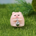 Miniature pink resin pig figurine playing saxophone for micro landscape decor - Saxophone Pig