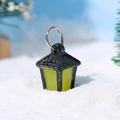 Mini lampadaire de rue rétro noir avec abat-jour jaune pour décoration miniature - Jaune