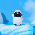 Cute resin penguin figurine waving hand for moss micro landscape and desktop decor - Black And White Style B